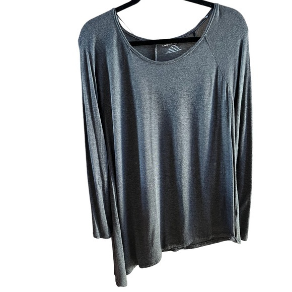 DKNY Jeans - Asymmetrical Knit Tee - Charcoal Grey - Size Small - Loose Fit UGC - Picture 1 of 3